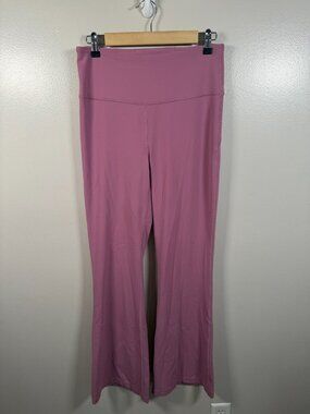 Lululemon Groove Super-High-Rise Flared Pant Size 10 Nulu Velvet Dust Pink Yoga